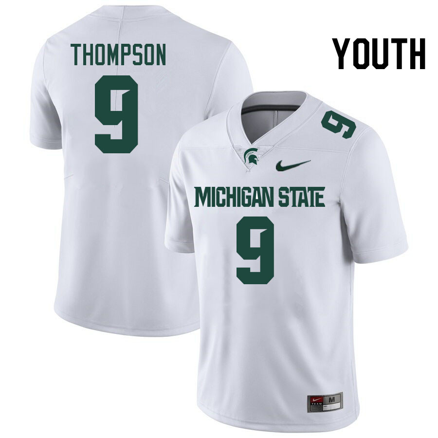 Youth #9 Jalen Thompson Michigan State Spartans College Football Jersesys Stitched-White